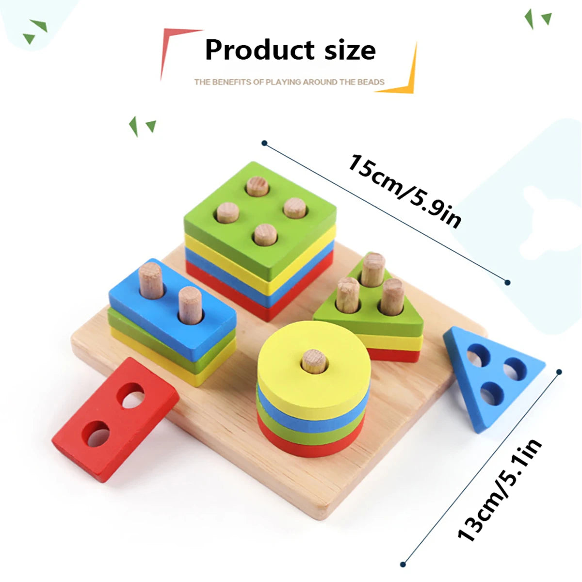 5PCS/6PCS Montessori Wooden Toy With Xylophone, Bell, Beads, Drum & Column Musical Instruments, Early Childhood Education Toy