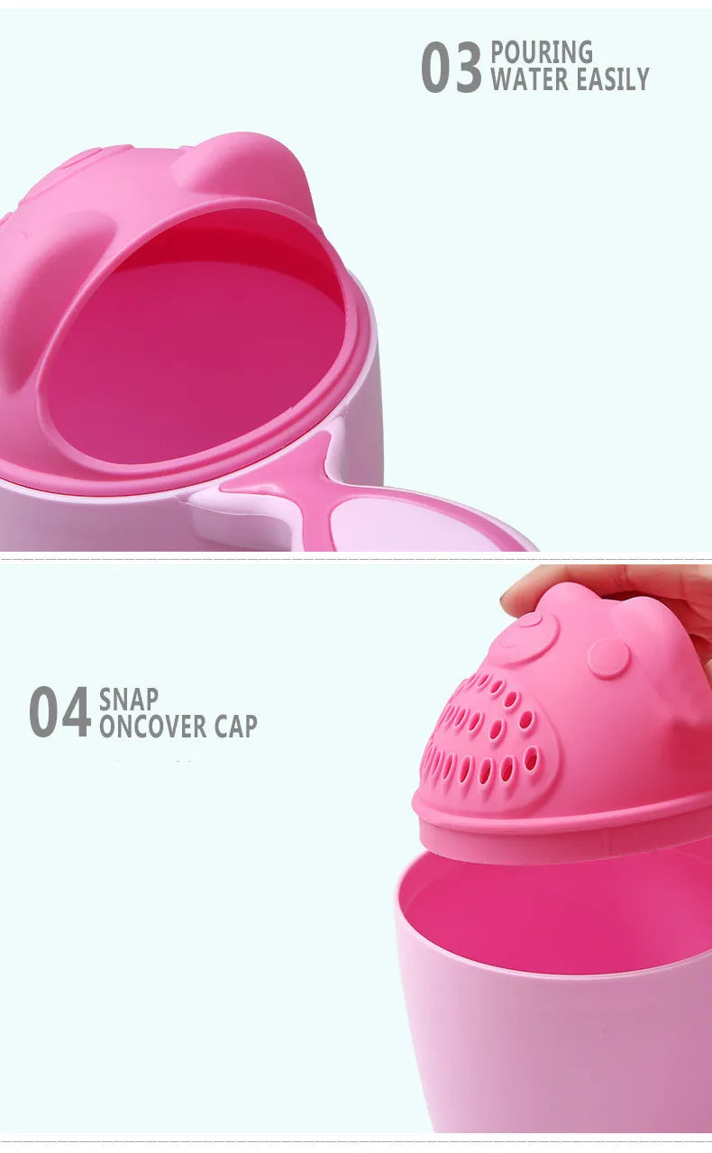 Cute Baby Bath Caps Toddle Shampoo Cup Children Bathing Bailer Baby Shower Spoons Washing Hair Cup Kids Bath Tool