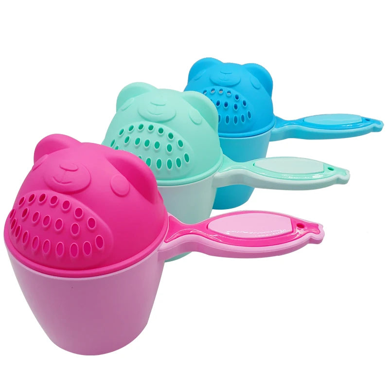 Cute Baby Bath Caps Toddle Shampoo Cup Children Bathing Bailer Baby Shower Spoons Washing Hair Cup Kids Bath Tool