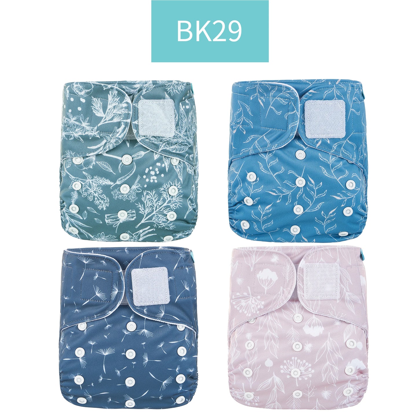 Happyflute 4Pcs/Set Baby Cloth Diaper Pocket Diaper Waterproof Cover Nappies Reusable Washable Adjustable Pocket Fashion Diapers