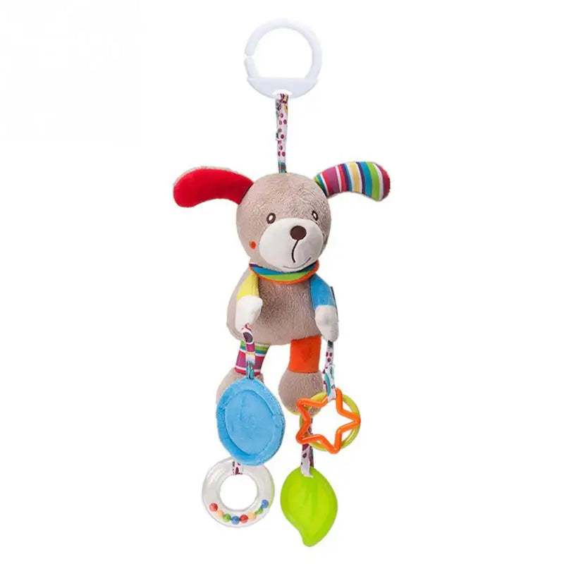 Soft Giraffe Zebra Animal Handbells Rattles Plush Infant Baby Development Handle Toys WIth Teether Baby Toy For Newborn Gifts