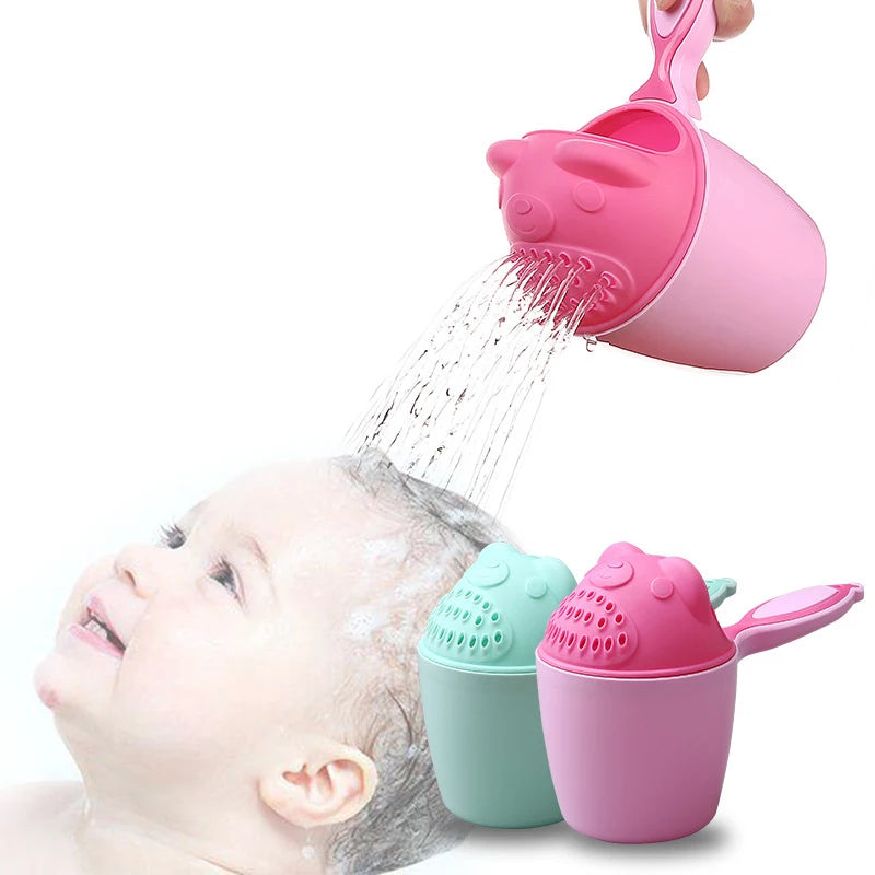 Cute Baby Bath Caps Toddle Shampoo Cup Children Bathing Bailer Baby Shower Spoons Washing Hair Cup Kids Bath Tool