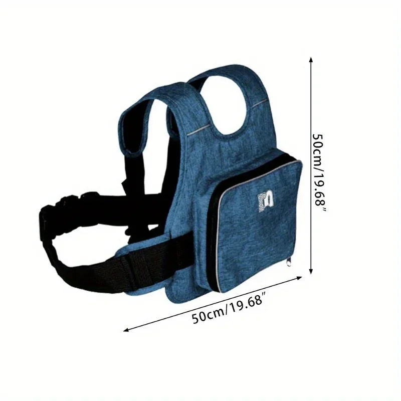 Child Motorcycle Safety Harness with Storage Bag Adjustable Breathable Shoulder Straps for Children Kids Motorbike Seat Belt