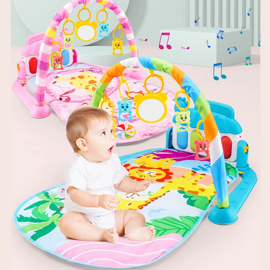 Musical Baby Activity Gym Rack Play Mat Kid Rug Puzzle Mat Carpet Piano Keyboard Infant Playmat Crawling Game Pad Baby Toy Gift